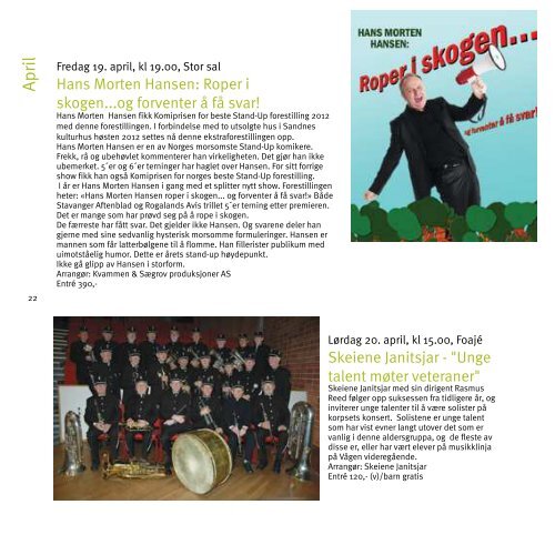 Januar - juli 2013 - Sandnes kulturhus