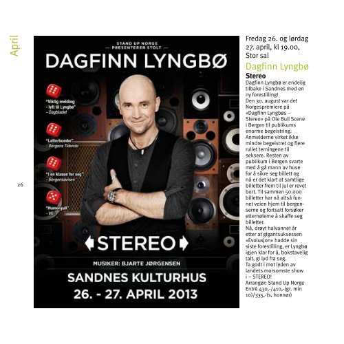 Januar - juli 2013 - Sandnes kulturhus