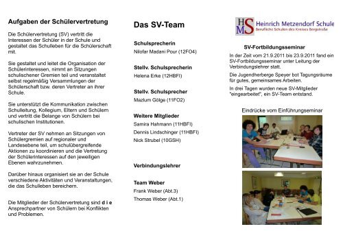 Das SV-Team - Heinrich Metzendorf Schule