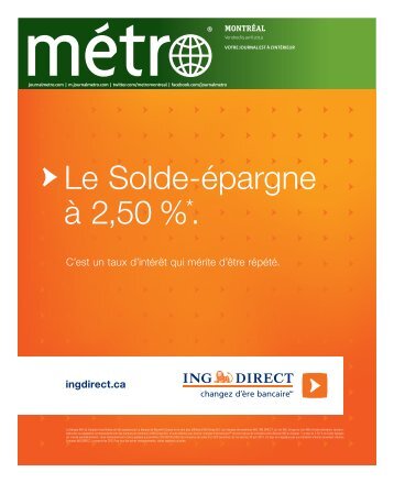 Le Solde-épargne à 2,50 %*. - Metro