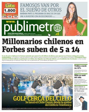 Millonarios chilenos en Forbes suben de 5 a 14 - Metro