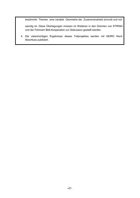 a. gesamtbewertung des moro nord-projektes - Metropolregion ...