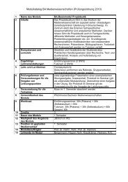 Modulkatalog BA Medienwissenschaften (Prüfungsordnung 2010)