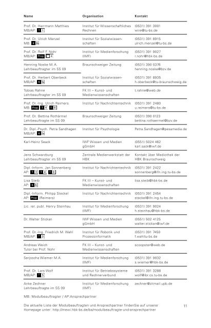 Sommersemester 2009 - Medienwissenschaften