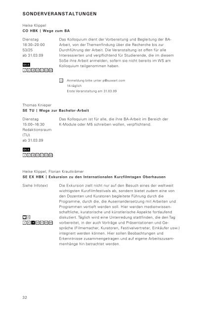 Sommersemester 2009 - Medienwissenschaften