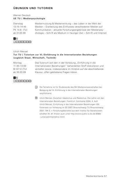 Sommersemester 2009 - Medienwissenschaften