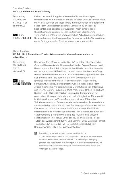 Sommersemester 2009 - Medienwissenschaften