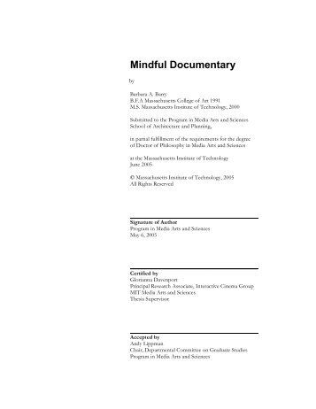 Mindful Documentary - Media Fabrics - MIT