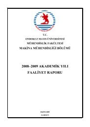 2008–2009 Akademik Yılı Faaliyet Raporu - Ondokuz Mayıs ...