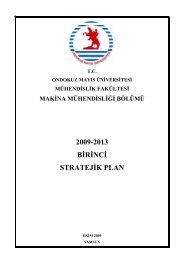 1. Stratejik Plan - Ondokuz Mayıs Üniversitesi Mühendislik Fakültesi