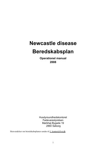 Newcastle disease beredskabsplan 2008 - Fødevarestyrelsen