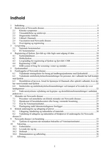 Newcastle disease beredskabsplan 2008 - Fødevarestyrelsen