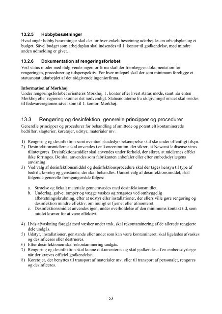 Newcastle disease beredskabsplan 2008 - Fødevarestyrelsen