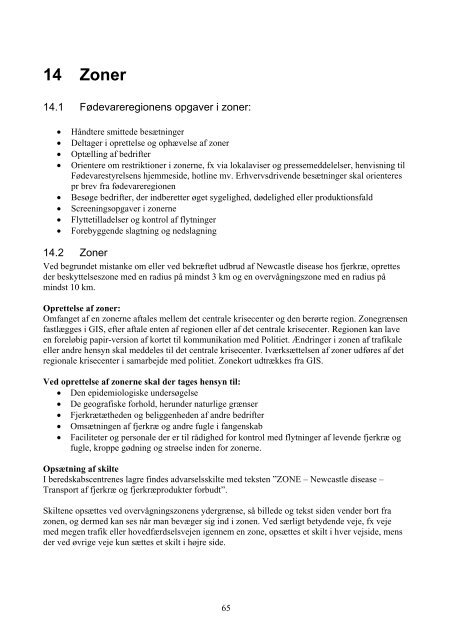 Newcastle disease beredskabsplan 2008 - Fødevarestyrelsen