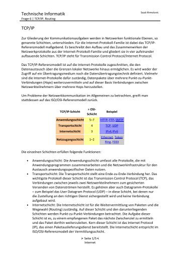 Technische Informatik TCP/IP