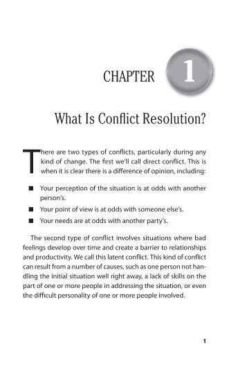 CHAPTER What Is Conflict Resolution?