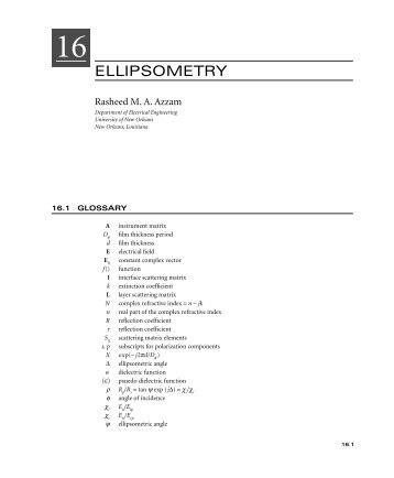 ELLIPSOMETRY