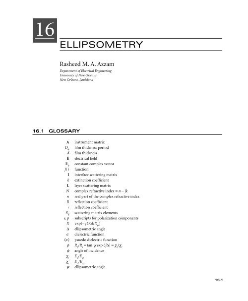 ELLIPSOMETRY