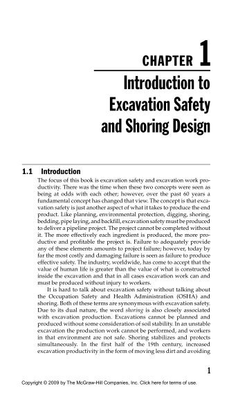 Introduction to Excavation Safety and Shoring Design - McGraw-Hill ...