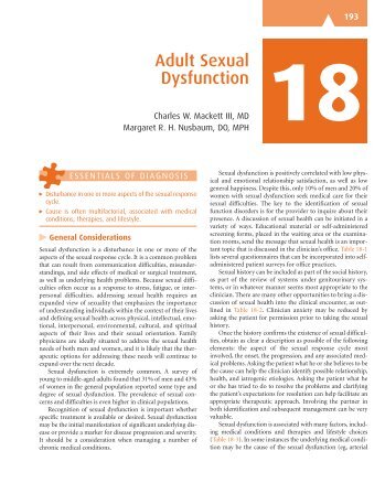 Adult Sexual Dysfunction