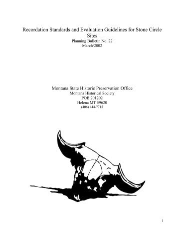 Recordation Standards and Evaluation Guidelines for Stone Circle ...