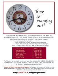 Time is running out! - Mercy High School