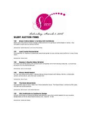 Saturday, March 1, 2008 SILENT AUCTION ITEMS - Mercy High ...