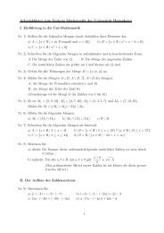 Arbeitsblätter zum Vorkurs Mathematik der Universität Hohenheim I ...