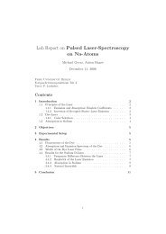 Lab report on Laser Spectroscopy - of Michael Goerz