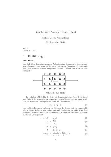 Bericht zum Versuch Hall-Effekt - of Michael Goerz