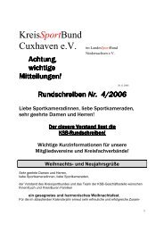 Rundschreiben Nr. 4 - Kreissportbund Cuxhaven