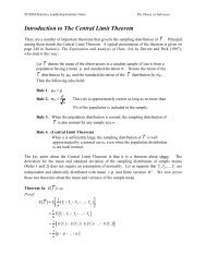 Introduction to The Central Limit Theorem ( ) - ncssm