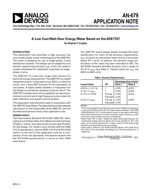 A Low Cost Watt-Hour Energy Meter Based on the ADE7757 ...