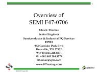 Overview of SEMI F47-0706