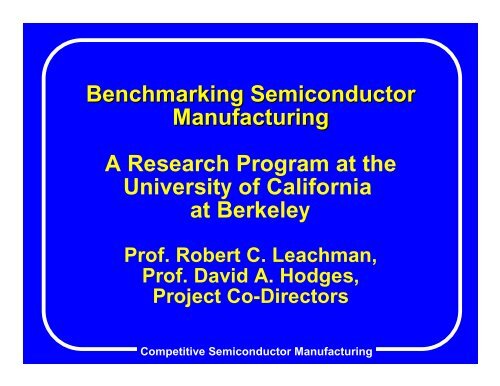 Benchmarking Semiconductor Manufacturing A ... - Berkeley Microlab