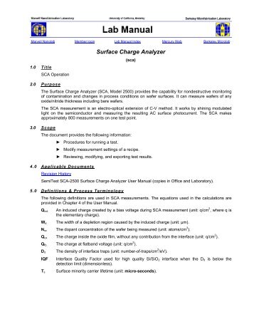 Chapter 8.02 - Surface Charge Analyzer (SCA) - Berkeley Microlab