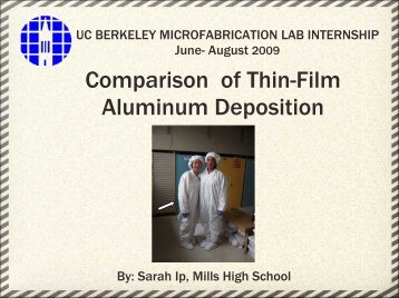 Comparison of Thin-Film Aluminum Deposition - Berkeley Microlab
