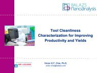 Tool Cleanliness Characterization For Improving ... - Berkeley Microlab