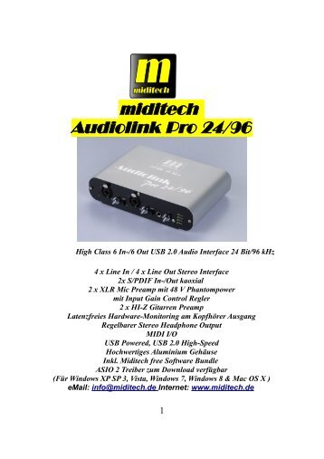 miditech Audiolink Pro 24/96