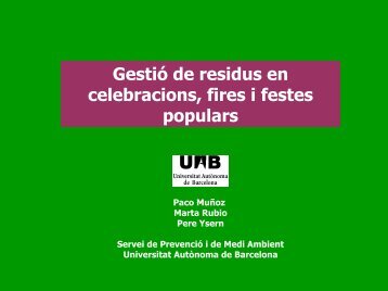 Gestió de residusen celebracions, fires i festes populars