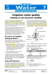 Irrigation water quality - Salinity and soil structure stability