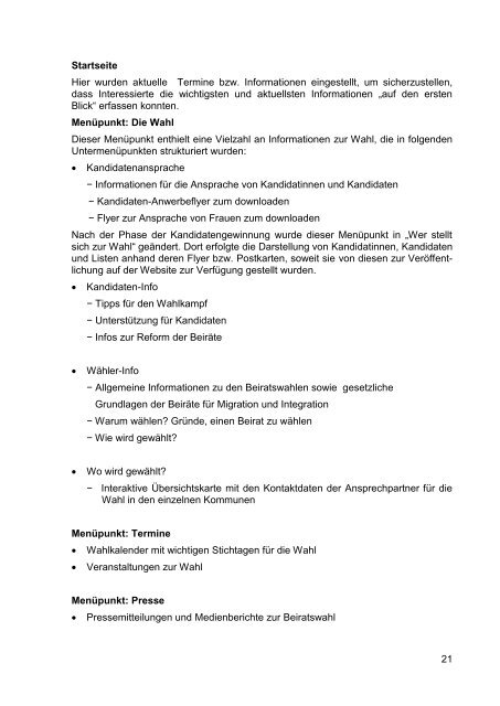 Wahlergebnisse dokumentiert und ausgewertet - Ministerium für ...