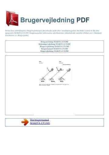 Brugsanvisning MAKITA UT1305 - BRUGERVEJLEDNING