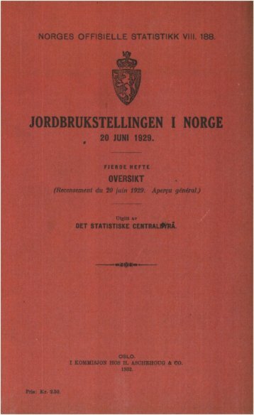 VIII 188 1929 Hefte 4. Oversikt.