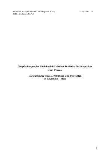 Erstaufnahme von Migrantinnen und Migranten - Ministerium für ...