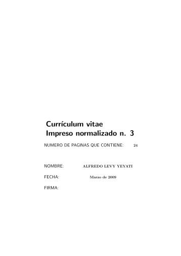 Curr´ıculum vitae Impreso normalizado n. 3 - Universidad de ...