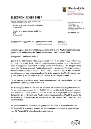 3. Rundschreiben zum AsylbLG vom 06.11.2012 - Ministerium für ...