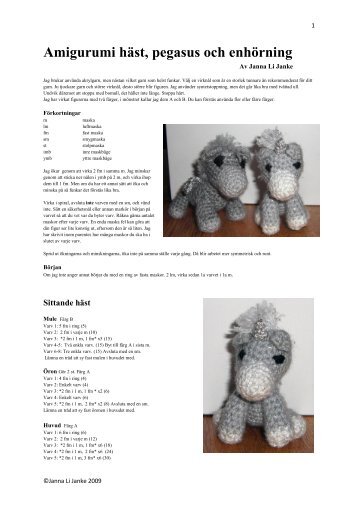 Amigurumi häst, pegasus och enhörning - iFokus