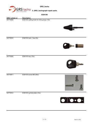 GRS | tacho 5. GRS | tachograph repair parts EGK100