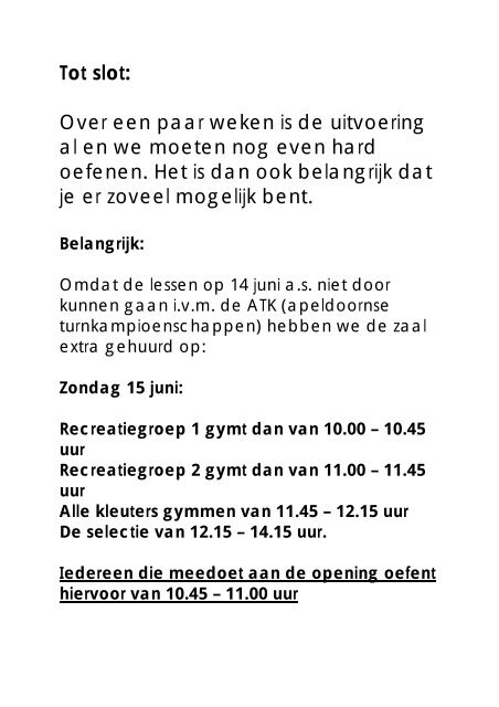 belangrijke informatie